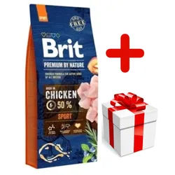 BRIT Premium By Nature Sport 15kg + Überraschung für den Hund