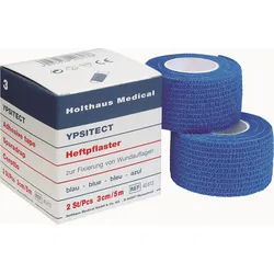 HOLTHAUS YPSITECT Heftpflaster blau, 3 cm x 5 m 2 Stück