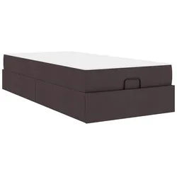 vidaXL Bett Bettgestell mit Matratze 2 pcs Hellbraun Stoff (2-tlg) braun