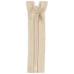 Stofferia Stoff Reißverschluss Opti Fulda 18 cm Vanille, Meterware beige