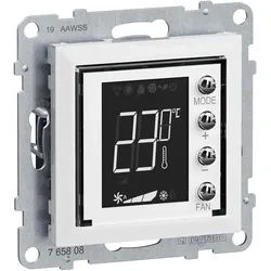 Legrand 765608 SEANO MyHome Thermostat mit beleuchtetem Display, Temperatursensor und potentialfreiem Eingang inklusive Abdeckung, Ultraweiß
