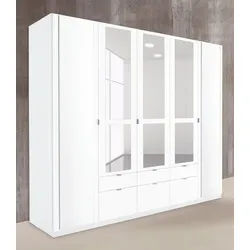 priess Kleiderschrank mit gerundeten Elementen auf den Außentüren weiß 230 cm x 193 cm x 54 cm