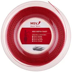 MSV Tennissaite Hepta Twist (Haltbarkeit+Spin) rot 200m Rolle