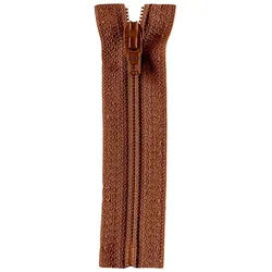 Stofferia Stoff Reißverschluss Opti Fulda 15 cm Cognac, Meterware rosa