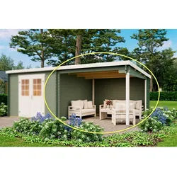 Mr. GARDENER Anbau »Malta«, Holz, 8,2 m2, grüngrau - gruen