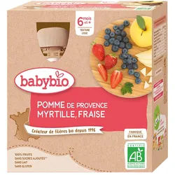 Babybio Pomme DE Provence & Myrtille Fraise ab 6 Monaten