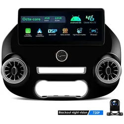 A-Sure 12.3" 4+64G Android 15 Carplay Für Mercedes Benz Vito W447 2014-2023 Autoradio (Digitalradio (DAB), FM, AM, RDS, 12.3 Zoll /2K /1920*720 IPS Screen)