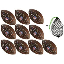 Wilson Football NFL 32 Throwback Team Logo - 10er Ballpaket inkl. Ballnetz