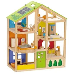 Hape Puppenhaus Vierjahreszeiten, inkl. Puppenmöbel bunt