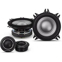ALPINE S2-S40C 10 cm (4-Zoll) 2-Wege-Komponenten-Lautsprechersystem Auto-Lautsprecher (45 W) schwarz