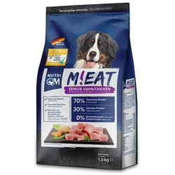 NutriQM M!EAT Senior, getreidefreies Trockenfutter mit ITW-zertifiziertem Huhn, Trockenfutter für: Hunde