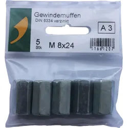 SBV-Gewindemuffen verzinkt - M 8 x 24 / 5 / A 3