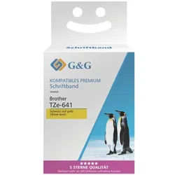 G&G Schriftband »ersetzt Brother TZe-641« 18 mm x 8 m s/g schwarz, 1.8 cm