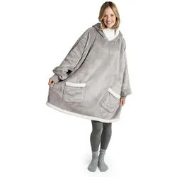 Blumtal Deckenpullover Loevbacken groß, Grau, Sherpa , Hellgrau, Weiß , Textil , Freiform , 90x92 cm , Oeko-Tex® Standard 100 , Heimtextilien, Wohntextilien, Decken, Kuscheldecken