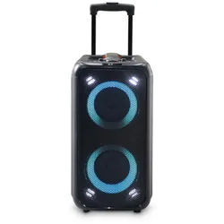 Nedis SPPT2480BK Lautsprecher 2.0 (Bluetooth®, 240 W, Bluetooth, TWS, Mikrofoneingang. Für flexible Nutzung, mit Licht) orange|schwarz