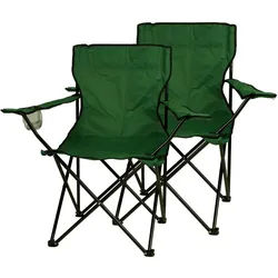 Gartenstuhl VCM "2x Angelstuhl Getränkehalter Campingstuhl klappbar", grün, Obermaterial: 100% Metall MT., Stühle, Gartenstuhl