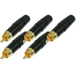 Neutrik Rean NYS373-0 Cinch Stecker schwarz 5er Pack
