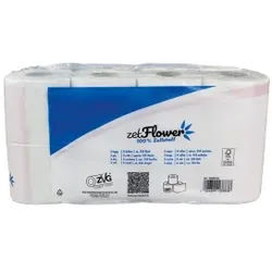 Toilettenpapier, 3-lagig, hochweiß, Perforiertes Klopapier mit Dekoprägung, 1 Karton = 8 Packungen à 8 Rollen