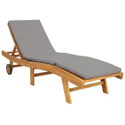 vidaXL Gartenliege Sonnenliege Braun und Hellgrau Polyester, 1 St.