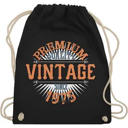 Shirtracer Turnbeutel Fünfzigster Vintage 1975, 50. Geburtstag schwarz