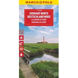 Reiseführer MARCO POLO Reisekarte Deutschland Nord 1:550.000 Straßenkarte und Auto Marco Polo Verlag weiß