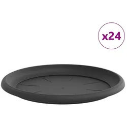 vidaXL Blumentopf Runde Blumenplatte 24 pcs Schwarz Ø 27 x 2,5 cm Kunststoff (24 St) schwarz