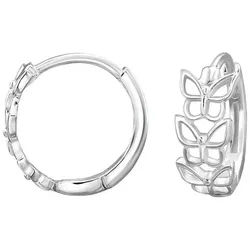 Order & Smile Schmuck Paar Creolen Creolen Schmetterling: Klappcreolen Ohrringe Silber 925 silberfarben