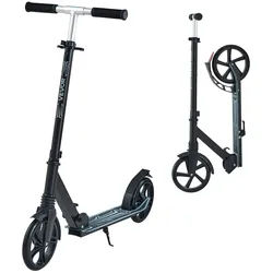 VEVOR Scooter (2 Räder) für Kinder ab 8 Jahren, Cityroller Kinderroller Straßenroller mit höhenverstellbarem Lenker & rutschfestem Deck & faltbarem Rahmen, Tretroller bis zu 100 kg, Schwarz