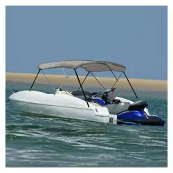 vidaXL Schutzplane, 3-Bow Bimini-Top Grau 183x140x137 cm