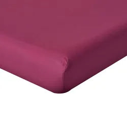 Homescapes Perkal-Spannbettlaken, Ägyptische Baumwolle, Fadendichte 200 , Beere , Textil , Uni , Rechteckig , 120x190 cm , Oeko-Tex® , Heimtextilien, Bettwäsche & Leintücher, Leintücher, Bettlaken