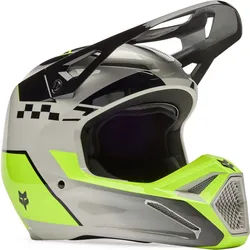 FOX V1 Collect Jugend Motocross Helm, schwarz-grau-gelb, Größe L