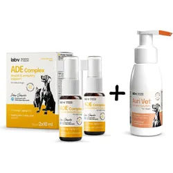 Lab-v ADE Complex – Vitamin-A-, D- und E-Komplex als Spray für Hunde und Katzen + Auri Vet – Ohrpflegepräparat für Hunde 75 ml