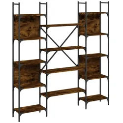 vidaXL Bücherregal Bücherregal Räuchereiche 155,5x24x166,5 cm Holzwerkstoff, 1-tlg.