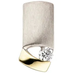 JOBO Kettenanhänger Anhänger mit Zirkonia, 925 Silber bicolor vergoldet silberfarben