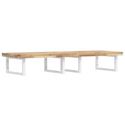 vidaXL Badezimmerspiegelschrank Waschbeckenregal Wandmontage Stahl und nholz (1-St) braun