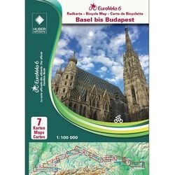 Eurovelo 6 (Basel - Budapest) 1: 100 000, 7 Teile - Huber Kartographie GmbH, Karte (im Sinne von Landkarte)