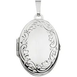 JOBO Medallionanhänger Anhänger Medaillon oval, 925 Silber silberfarben