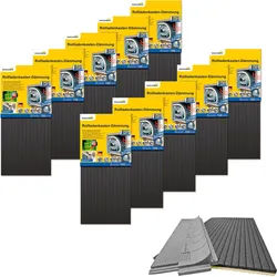 SCHELLENBERG Rollladenkastendämmung 2-teilig, 100 x 50 x 2,5 cm, (Set, 10-St), Thermoisolierung für Rollläden, Wärmedämmung für große Rollladenkästen grau