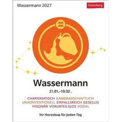 Harenberg Kalender Verlag Abreißkalender Wassermann Sternzeichenkalender 2027 - Tagesabreißkalender - Ihr...