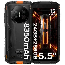 DOOGEE FIRE3ULTRA 5.5'' Android15 8350mAh 256GB Ohne Vertrag Outdoor Smartphone (5.5 Zoll, 256 GB Speicherplatz, 16 MP Kamera, 256GB,2TB TF, HD+/ 16MP AI Kamera, Dual SIM 4G/Widevine L1/Face ID) gelb