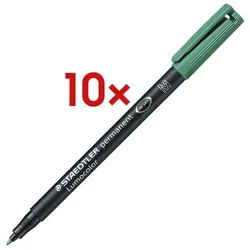 Staedtler 10x Universalstift »Lumocolor permanent M« grün