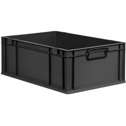 Proregal Eurobox NextGen Color, HxBxT 22x40x60cm, 44 Liter, Griffe schwarz zu, Schwarz, Eurobehälter, Transportbehälter
