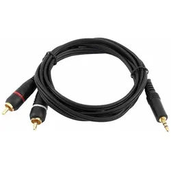 Omnitronic Adapterkabel Klinke/2xCinch 3m Schwarz