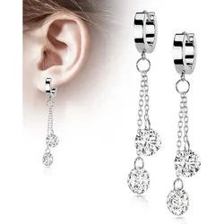 Order & Smile Schmuck Paar Ohrhänger Lange Ohrringe Zirkonia silberfarben