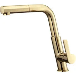 Neuesbad Serie 600 Küchenarmatur mit rechteckigem herausziehbarem Auslauf, Oberfläche: gold NB1BQS_Z73M1
