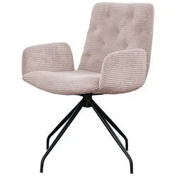 Kawola Drehstuhl NEW Charme Pink Cord , Textil , 59x87x66 cm , Esszimmer, Stühle, Armlehnstühle