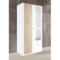 priess Kleiderschrank mit gerundeten Elementen auf den Außentüren weiß 94 cm x 193 cm x 54 cm