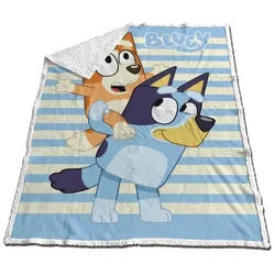 Wohndecke Fleecedecke Sherpa – Kuschelige Kinderzimmerdecke im Bluey-Design, Bluey blau