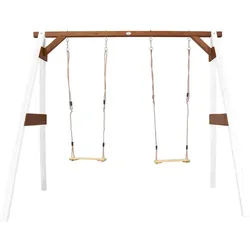 Ambia Garden Schaukel Double Swing , Braun, Weiß , Holz , Tanne , 254x207x160 cm , Fsc, EN 71 , Freizeit & Co, Gartenspielzeug, Schaukeln
