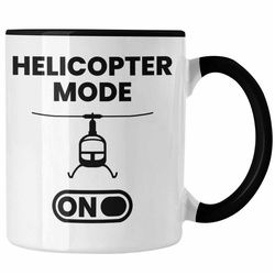 Trendation Tasse Trendation - Helikopter Pilot Geschenk Jungs Jungen Geschenkidee Helikopter Modell Geschenke Tasse schwarz